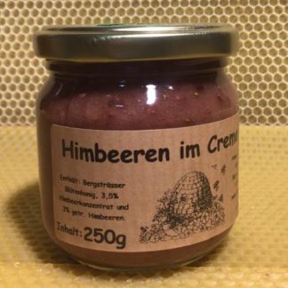 Himbeeren im Cremehonig