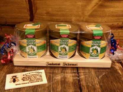 Geschenk Honig-Brett 3x250g