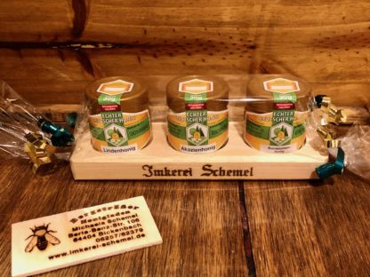 Geschenk Honig-Brett 3x30g